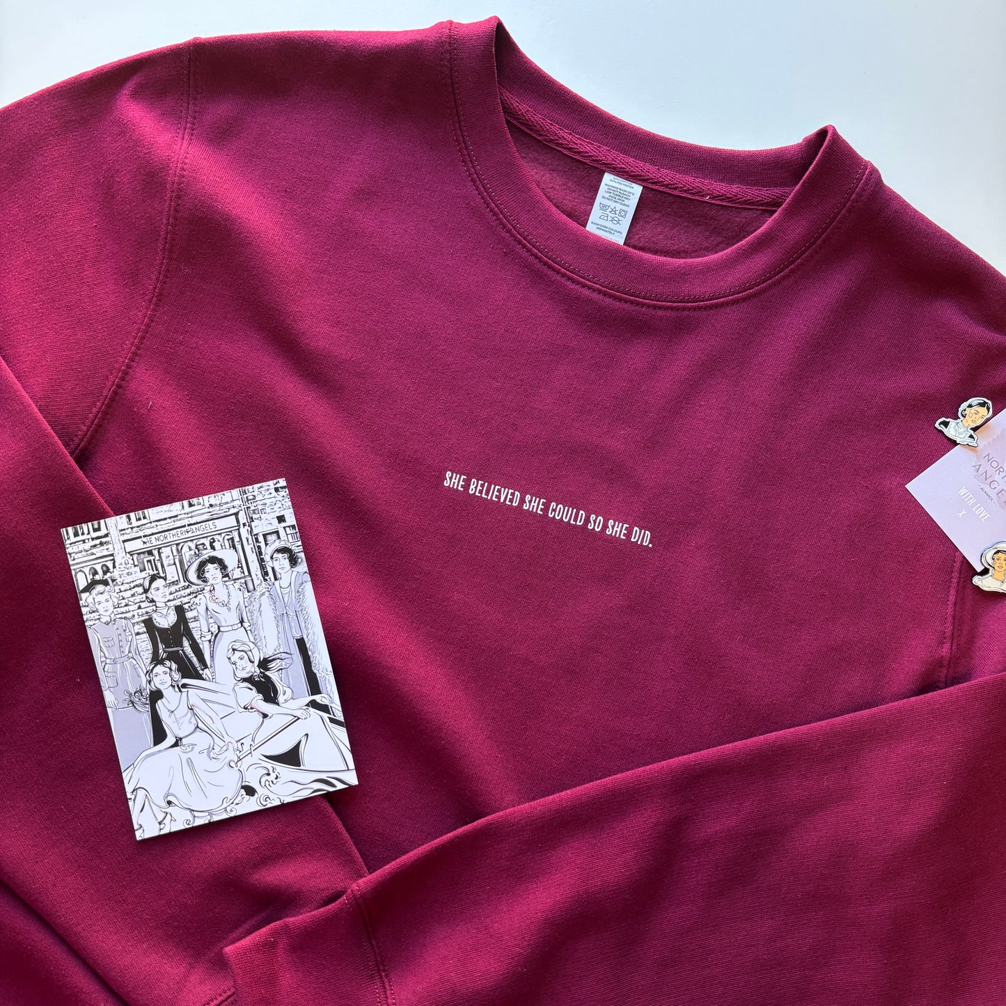 She Believed She Could Slogan Sweater