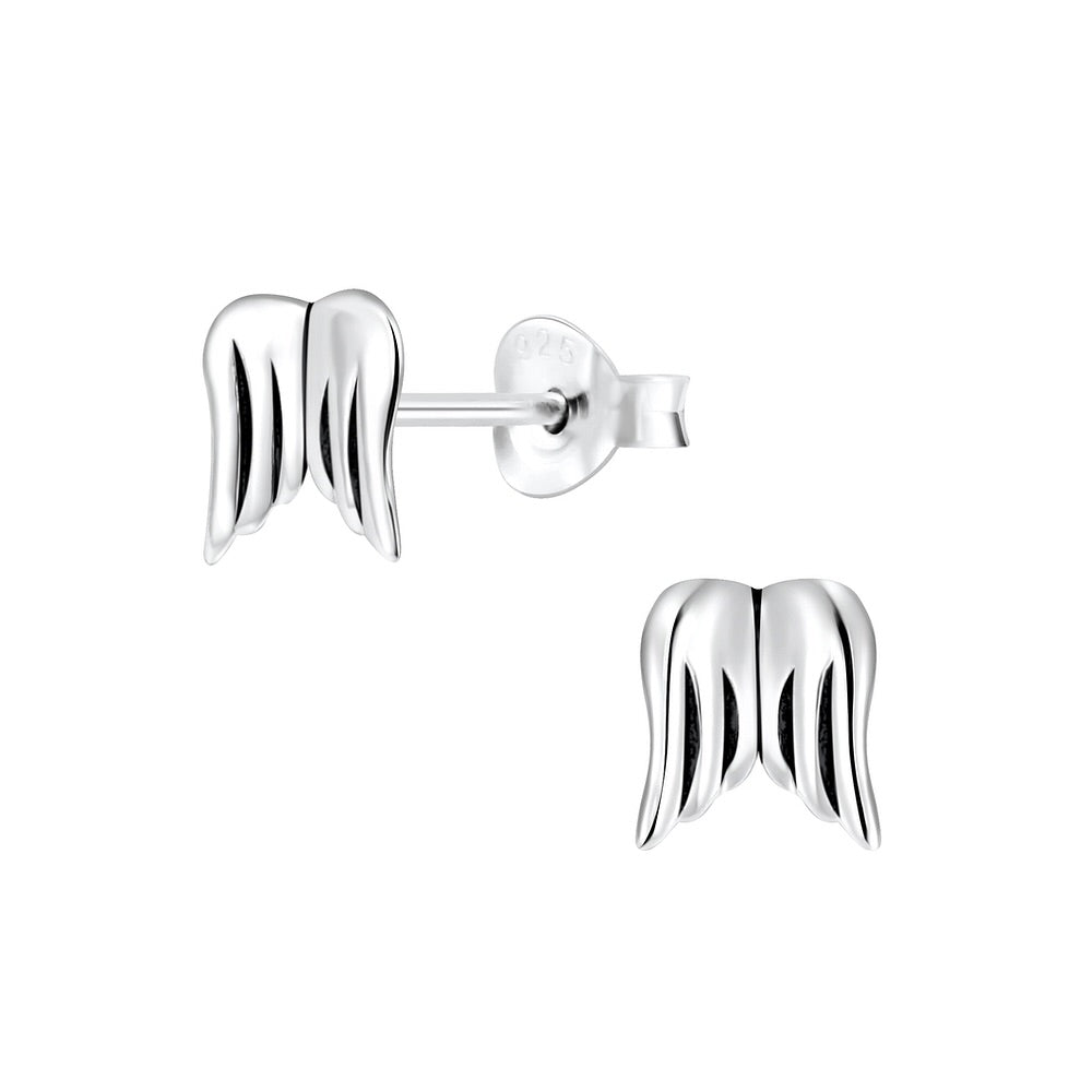 Northern Angels Sterling Silver Pair Of Wings Ear Studs