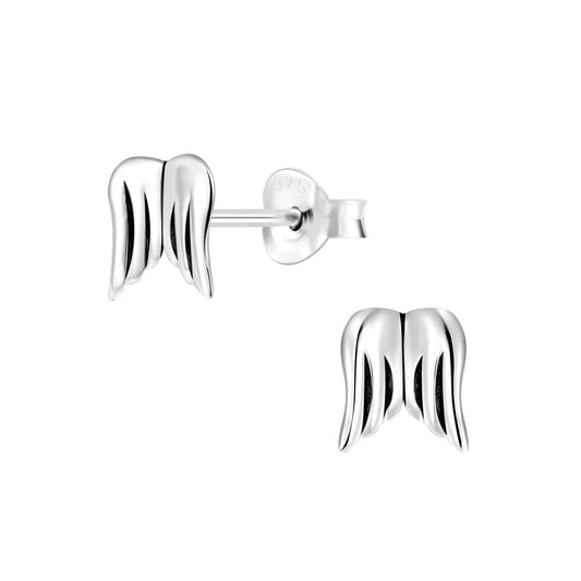 Northern Angels Sterling Silver Pair Of Wings Ear Studs