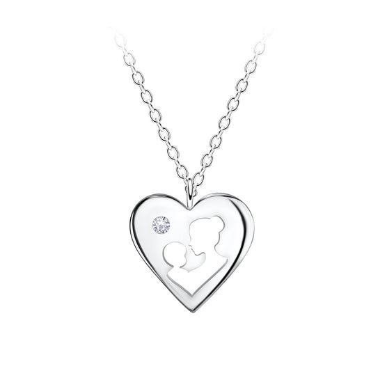 Northern Angels Sterling Silver Mother & Baby Necklace