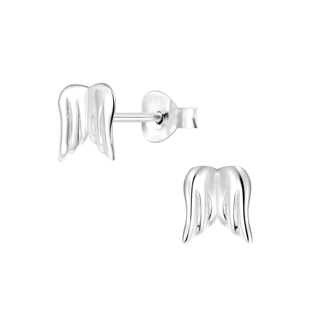 Northern Angels Sterling Silver Pair Of Wings Ear Studs