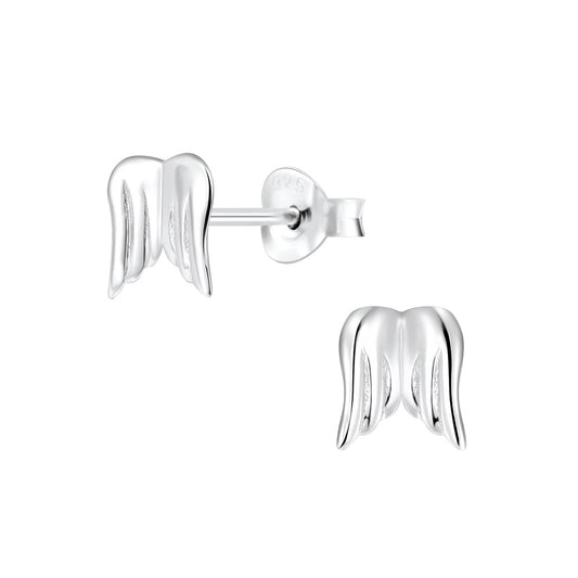 Northern Angels Sterling Silver Pair Of Wings Ear Studs