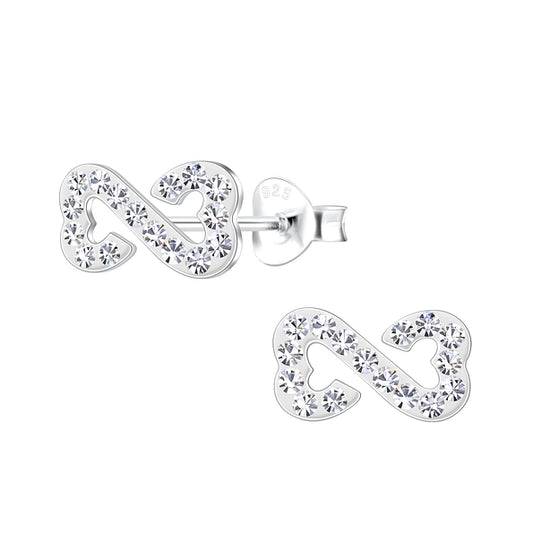 The Northern Angels Sterling Silver Heart Infinity Ear Studs