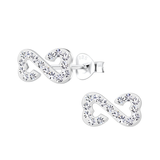 NEW The Northern Angels Sterling Silver Heart Infinity Ear Studs