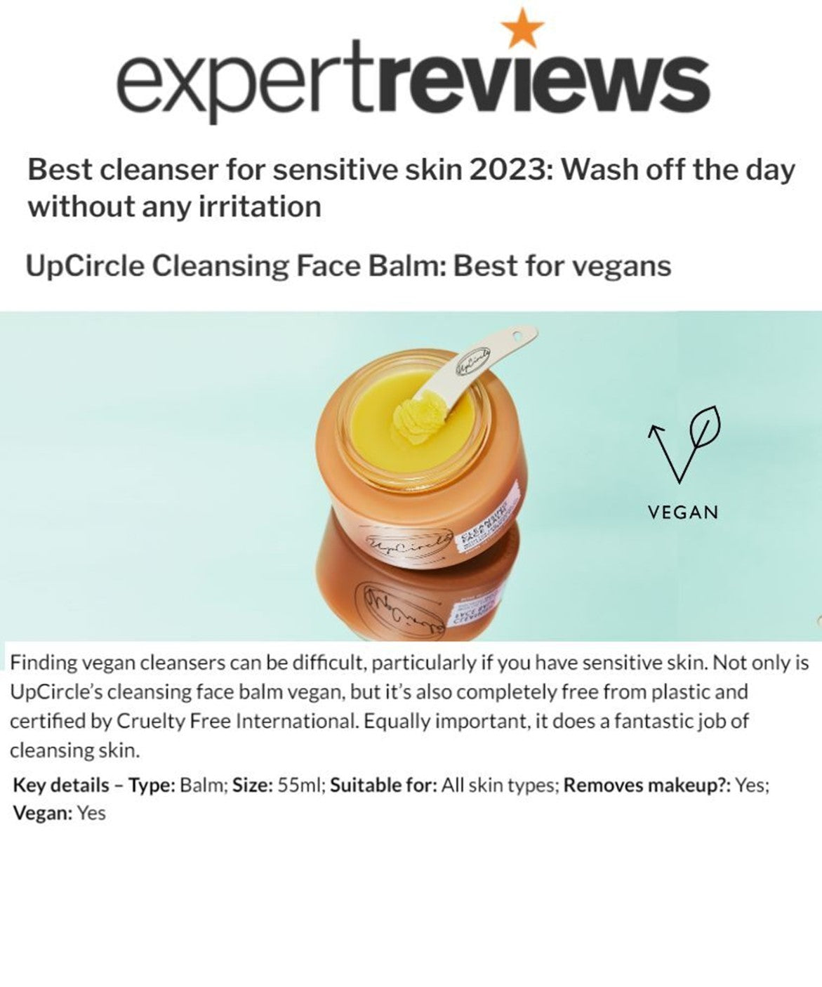 UpCircle Cleansing Face Balm With Oat Oil and Vitamin E