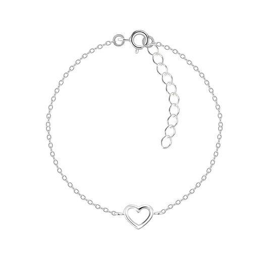 Northern Angels Sterling Silver Small Heart Bracelet