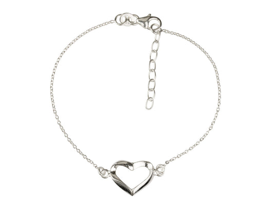 Northern Angels Sterling Silver Large Heart Bracelet