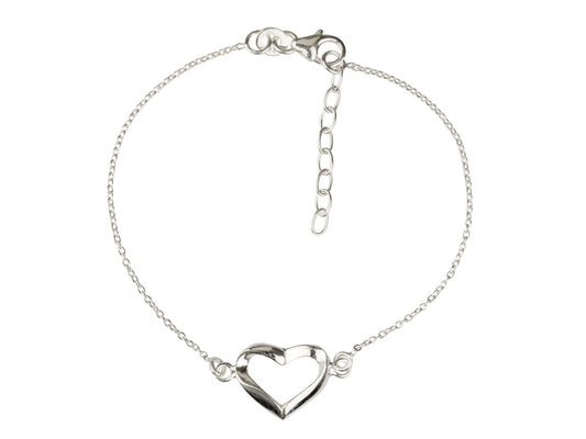NEW The Northern Angels Sterling Silver Large Heart Bracelet