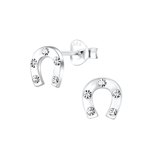 Northern Angels Sterling Silver Horseshoe Ear Studs