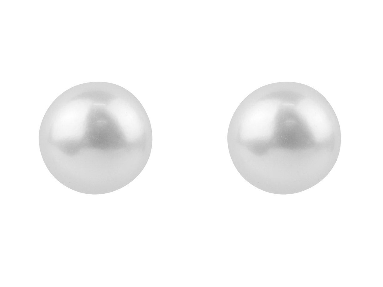 Northern Angels Sterling Silver White Button Pearl Earrings